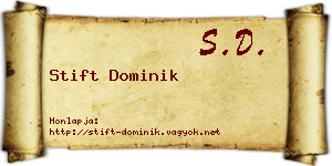 Stift Dominik névjegykártya